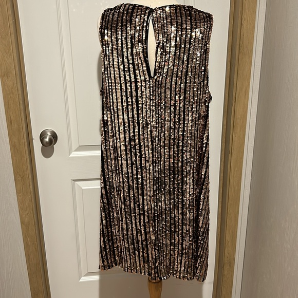 TORRID BLACK & GOLD SEQUIN A-LINE DRESS - Picture 7 of 11